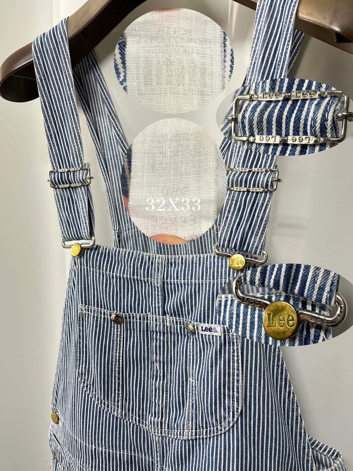 80's LEE 히코리 인디고 오버롤 카펜터 워크웨어 멜빵바지 91-SB 상품이미지3