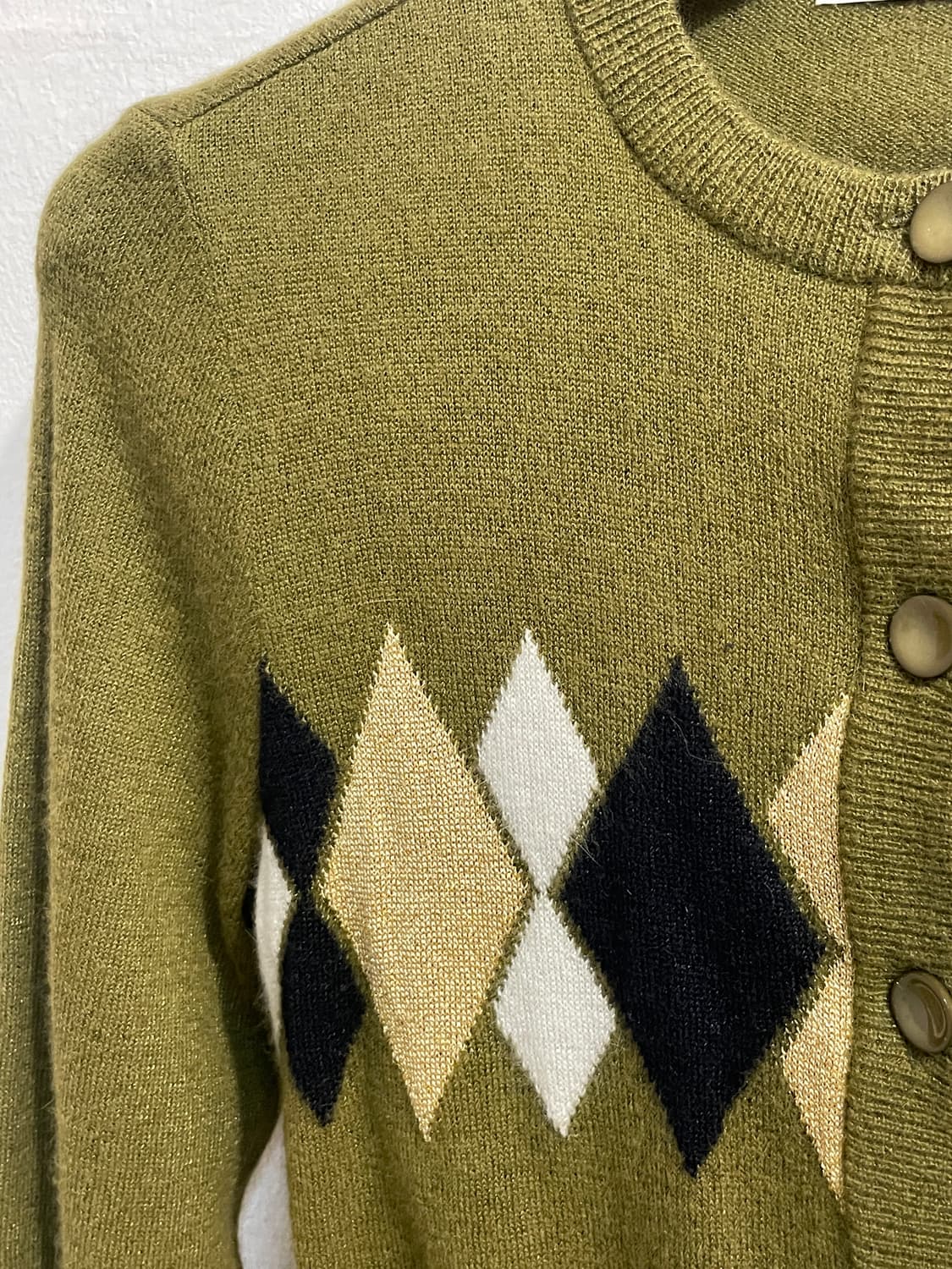 입생로랑 아가일 니트 가디건 상품이미지5