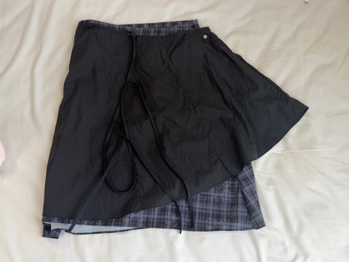  Layered Strap Flare Skirt / Black 상품이미지2