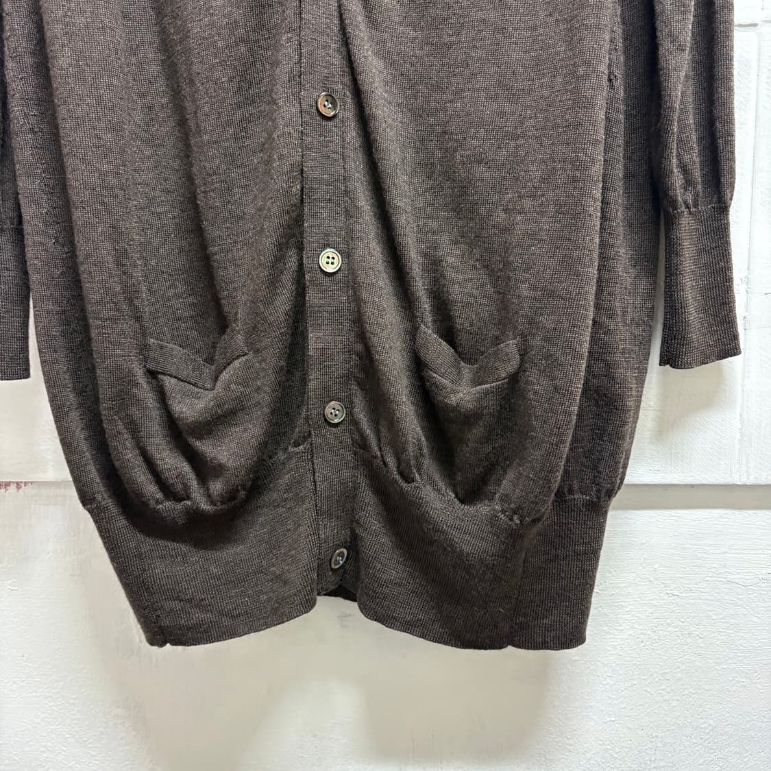 ZUCCA 주카 다크브라운 울 롱 가디건 M JPN 상품이미지3