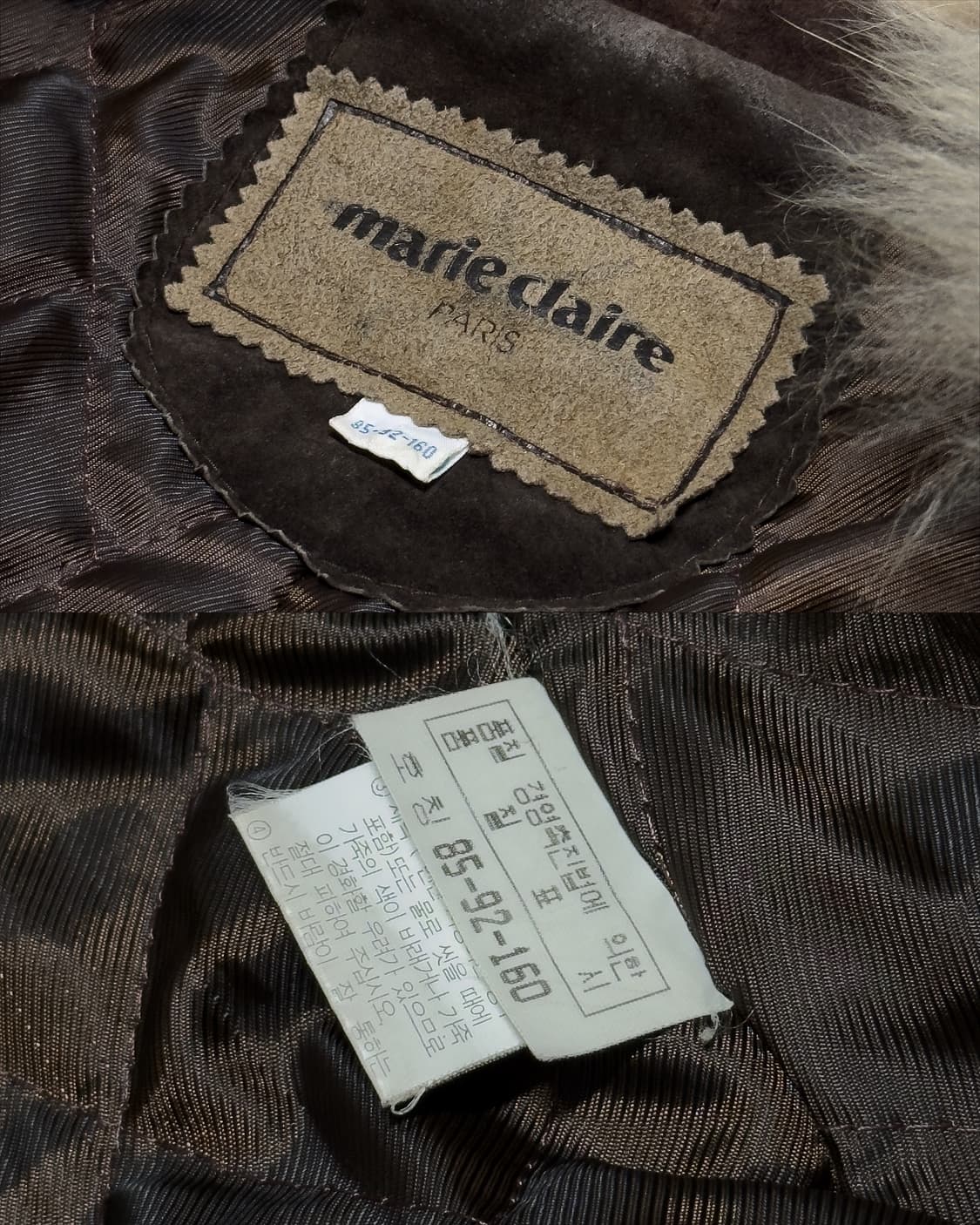 {Marie Claire} Suede Fox Fur Trim Jacket 상품이미지10