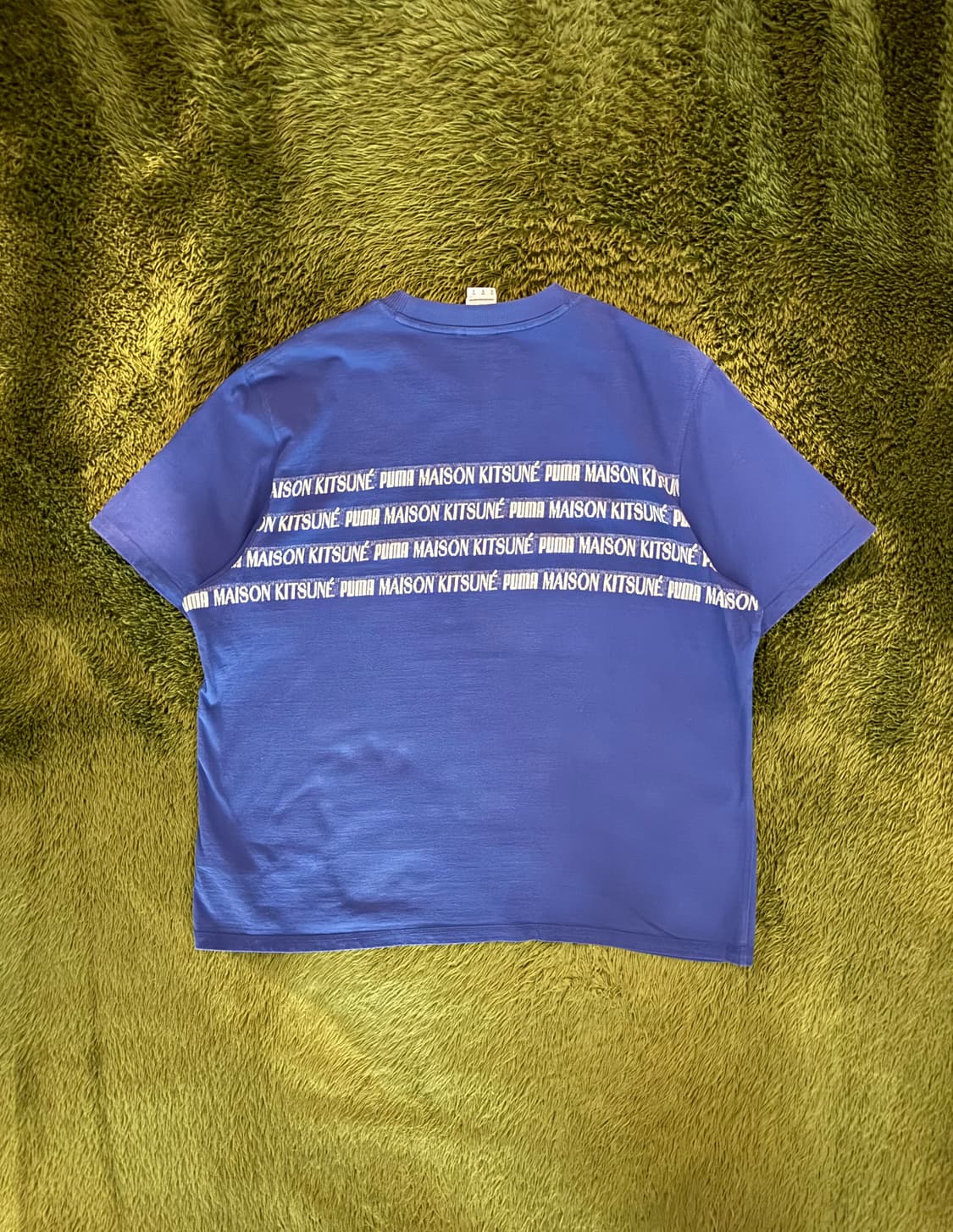 [XL] 푸마 X 메종 키츠네 콜라보 자카드 티셔츠 블루 상품이미지7