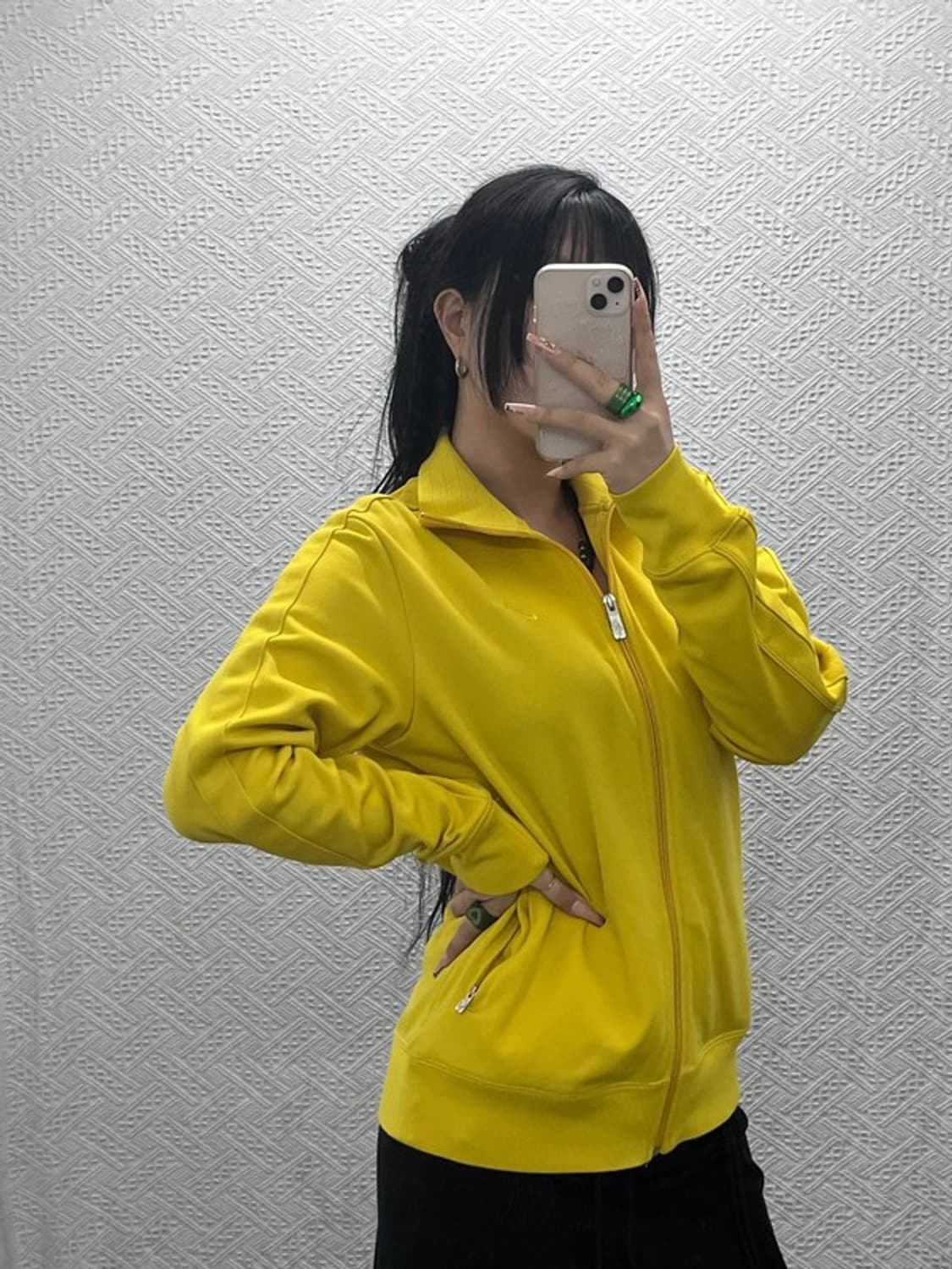 나이키 Y2K 90's 옐로우 머스타드 져지 집업 L C08299 상품이미지2