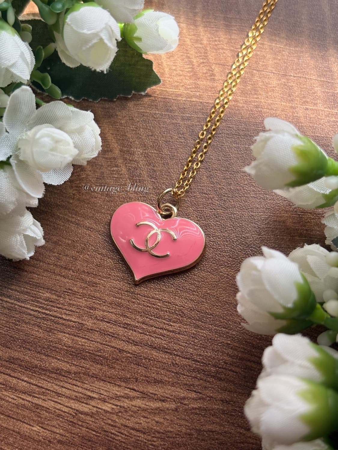 핑크) 샤넬 빅 하트 목걸이 상품이미지2