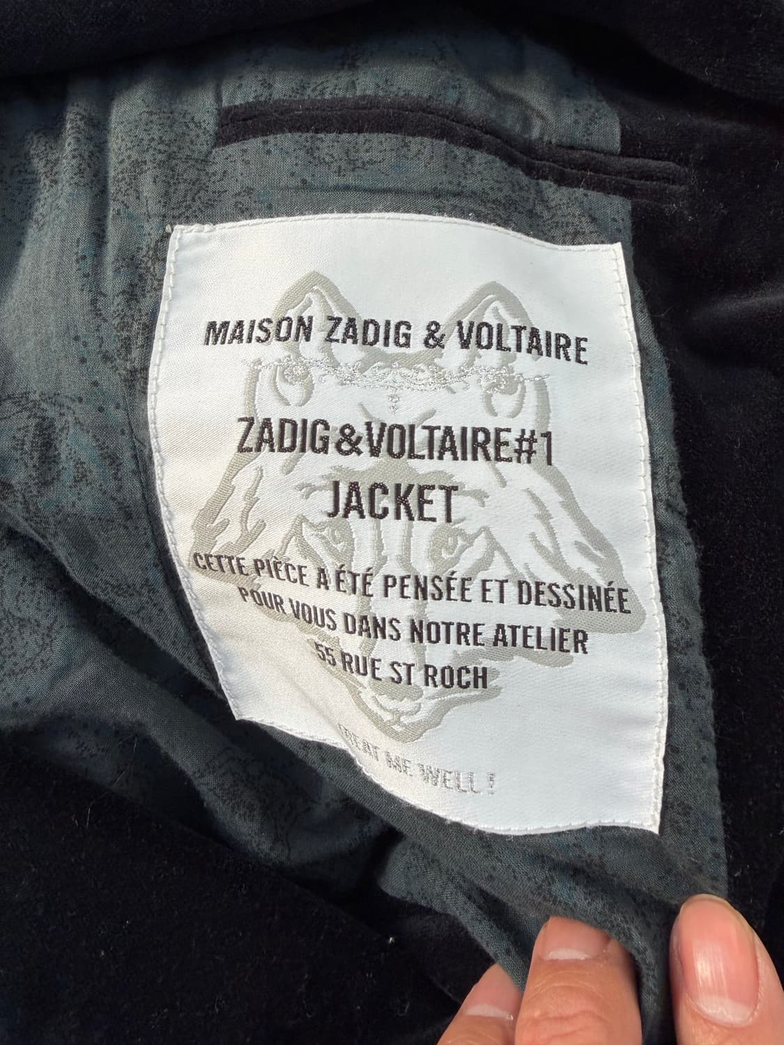 정품) 쟈딕앤볼테르 블랙 벨벳 자켓 40 (55-66) 상품이미지7