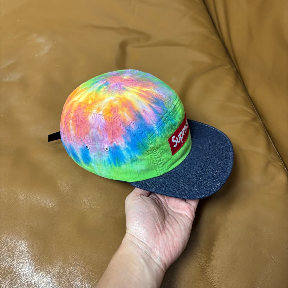 슈프림 캠프캡 모자 박스로고 타이다이 데님 상품이미지3