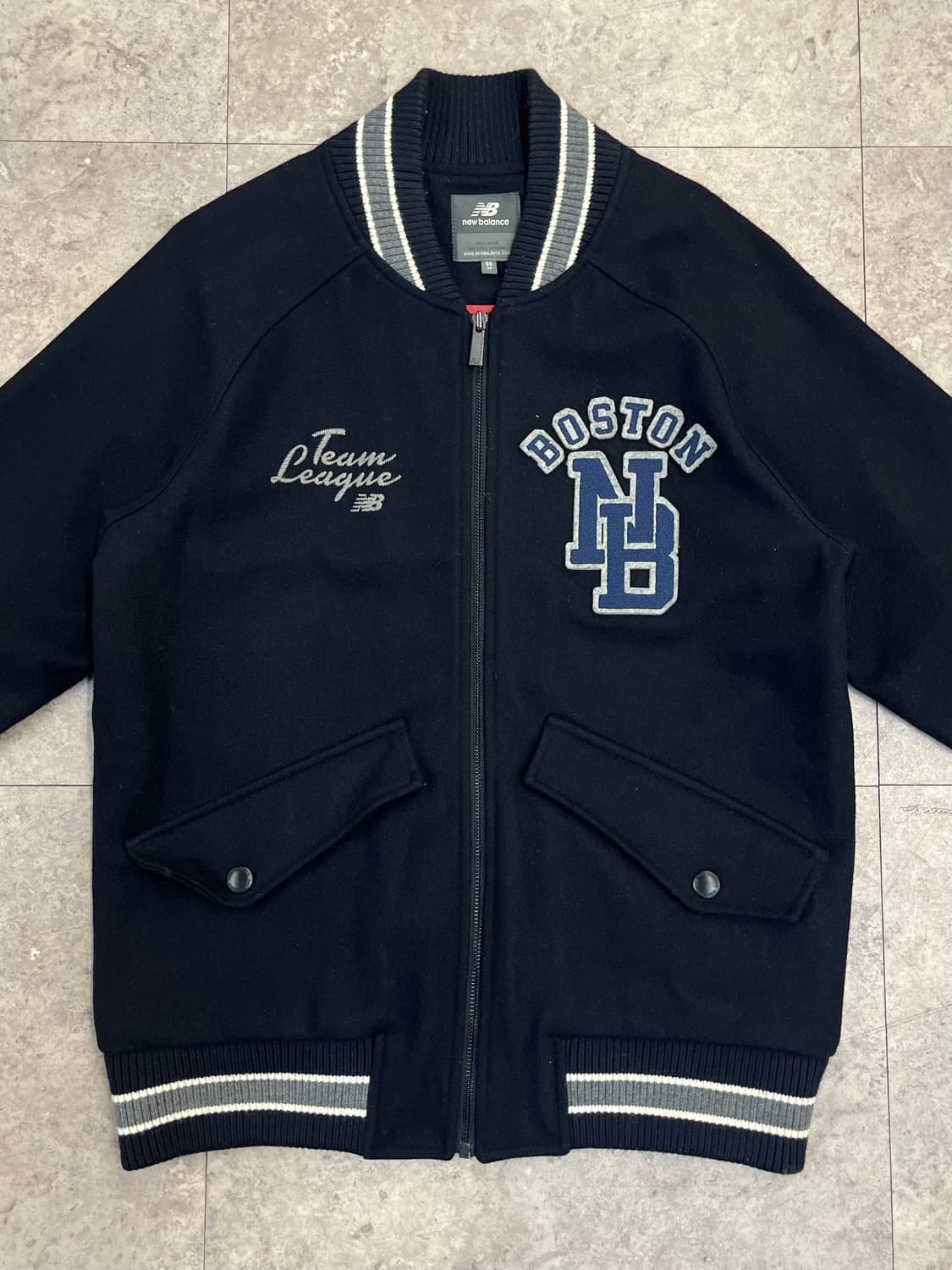 뉴발란스 보스턴 바시티 집업 자켓 네이비 M(85) #csz3987 상품이미지4