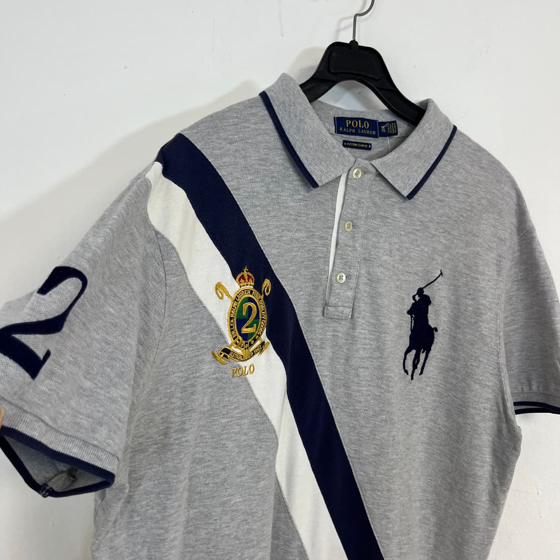 Polo grey big pony chiefkeef  collar Tee 상품이미지5