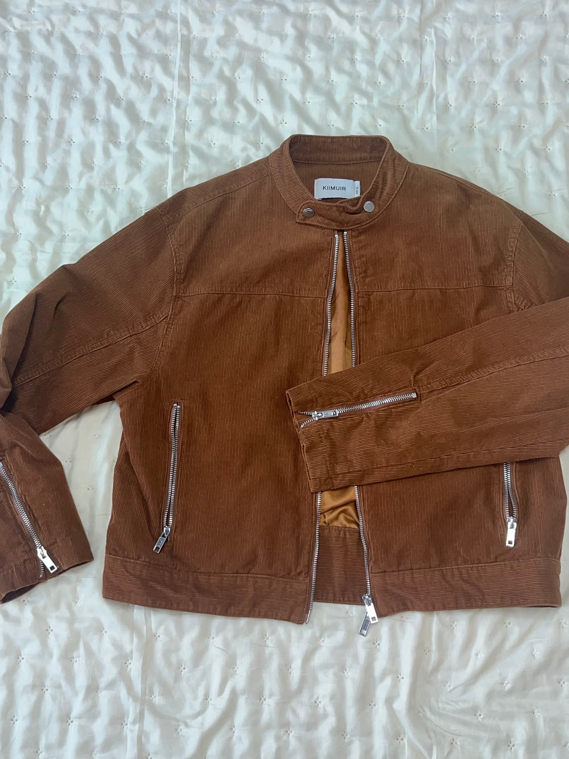 키뮤어 빈티지 워싱 코튼 코듀로이 바이커 자켓_카멜 상품이미지1