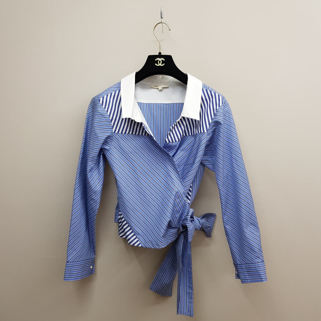 마쥬 스트라이프 랩 셔츠 블라우스 S사이즈 상품이미지2