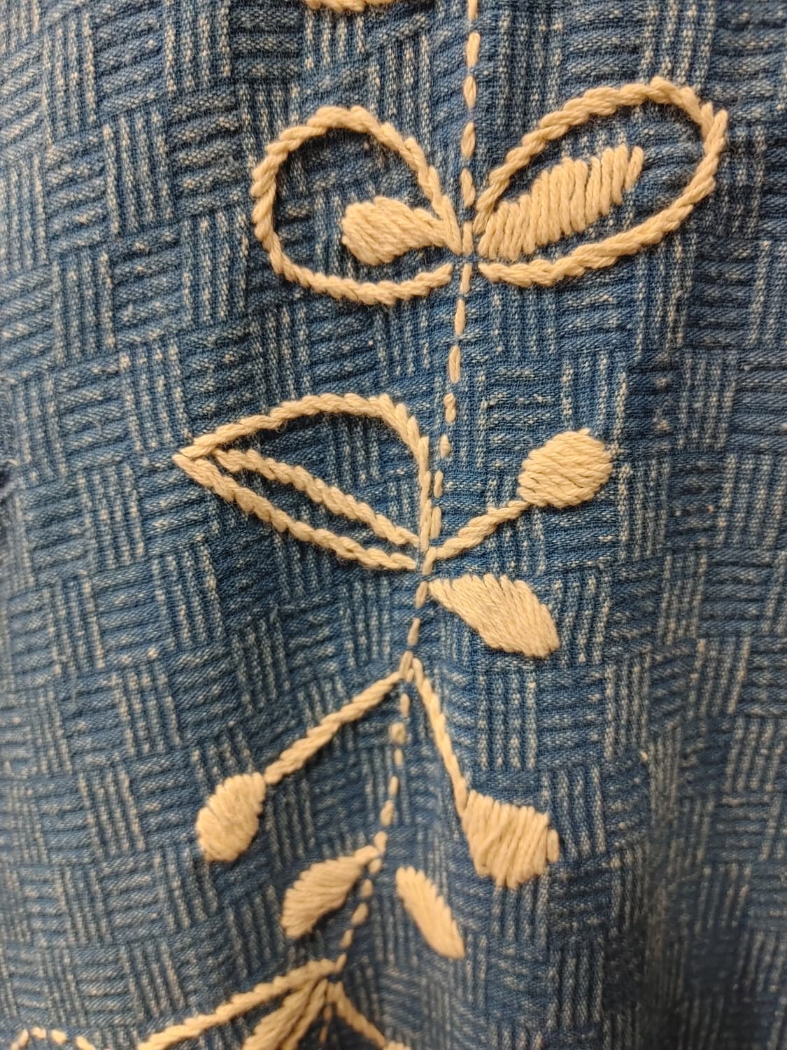 무배) 태국 핸드메이드 꽃 자수 코튼 원피스 - M 상품이미지5