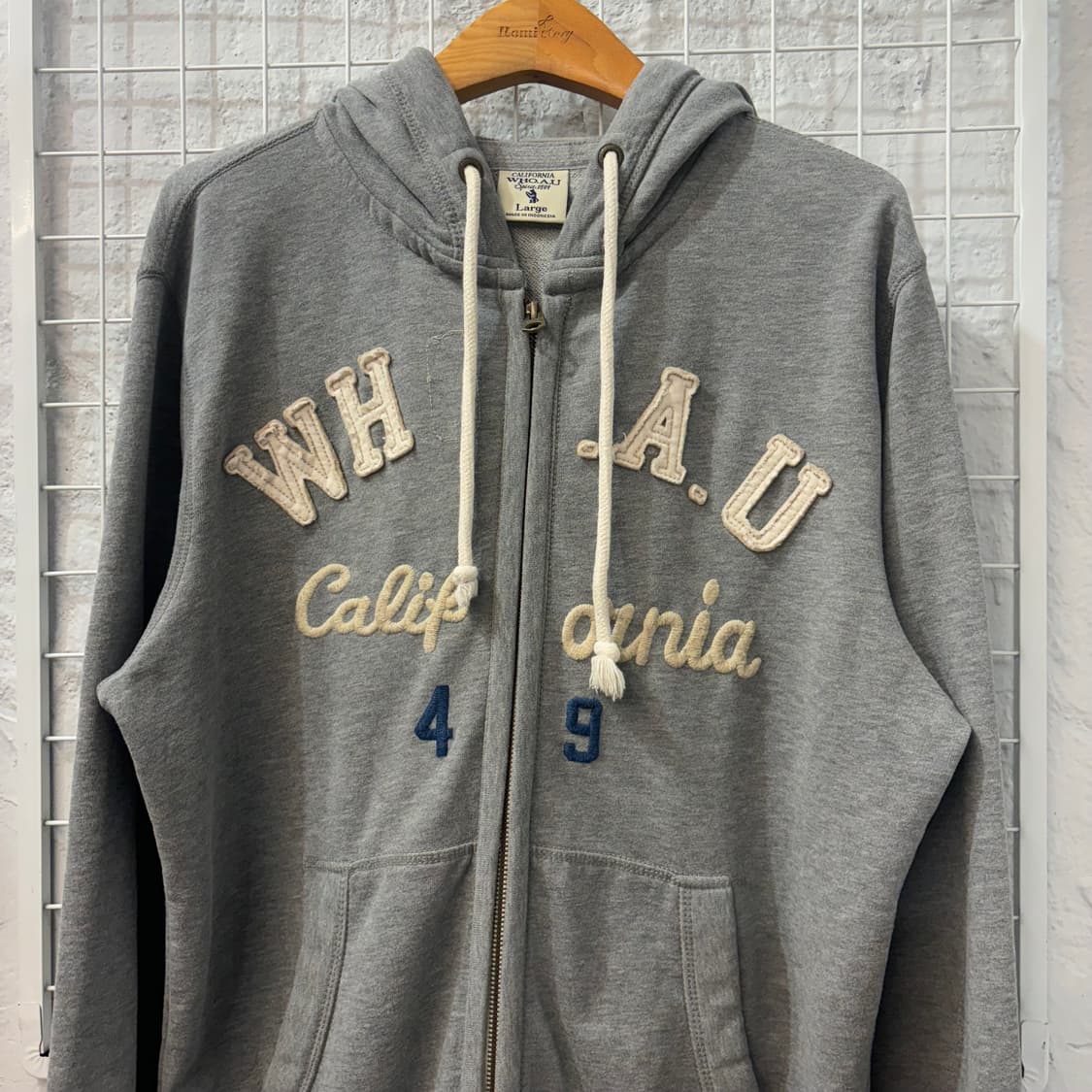 후아유 y2k 그레이 후드집업 L 상품이미지3