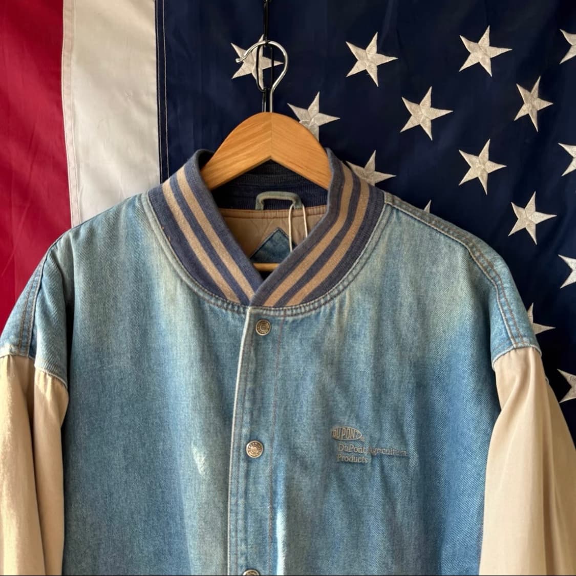 빈티지 헤비 데님 바시티 자켓 상품이미지2