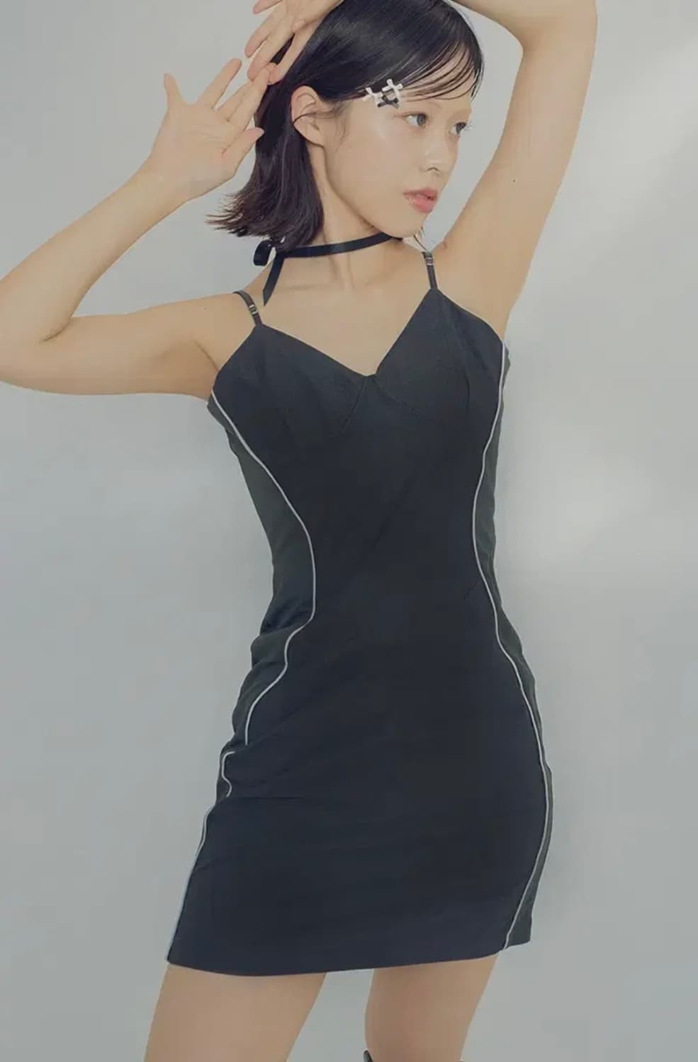 허그유어스킨 미니 나시 원피스 그레이 상품이미지2