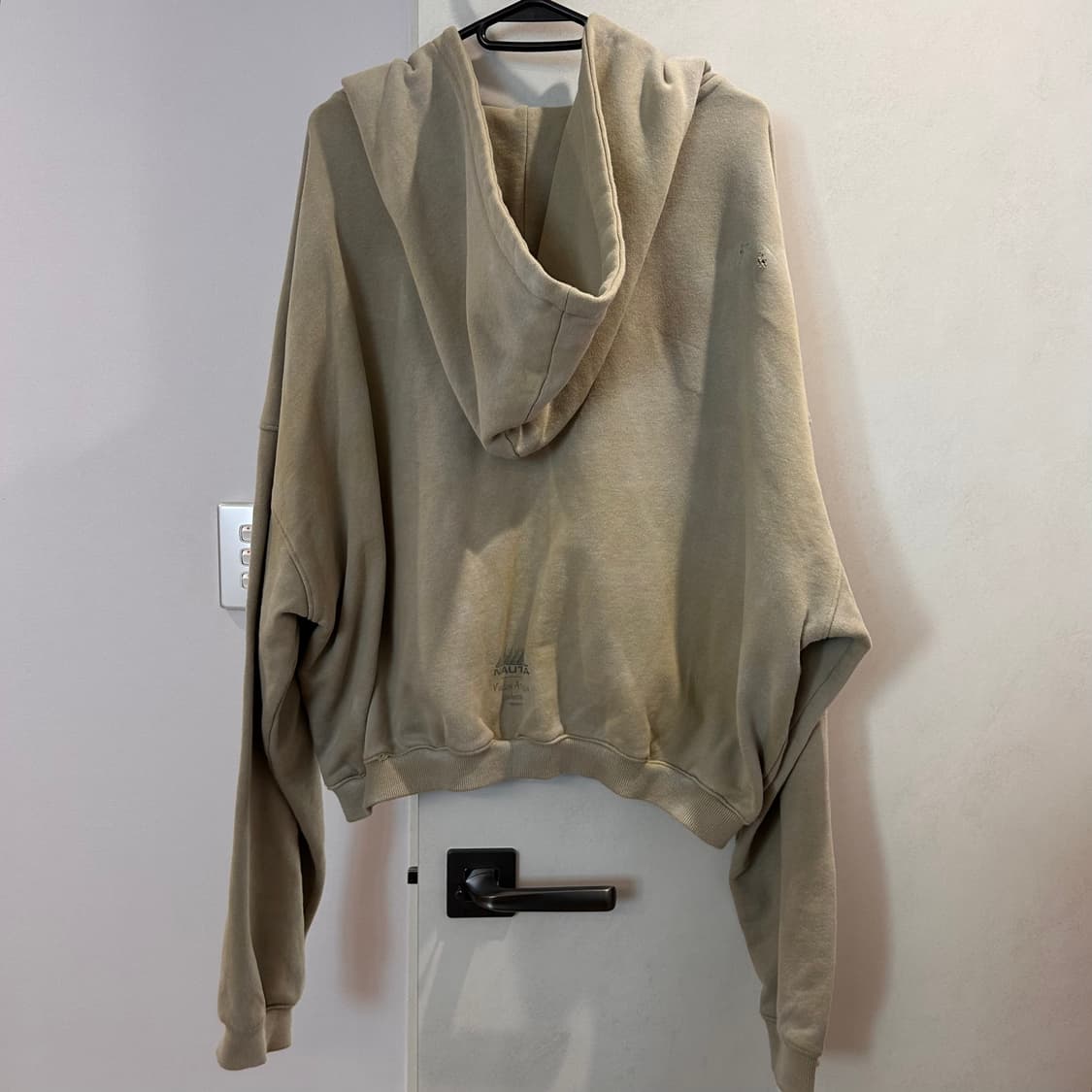 undermycar nautica 데미지드 후드 집업 베이지 상품이미지3