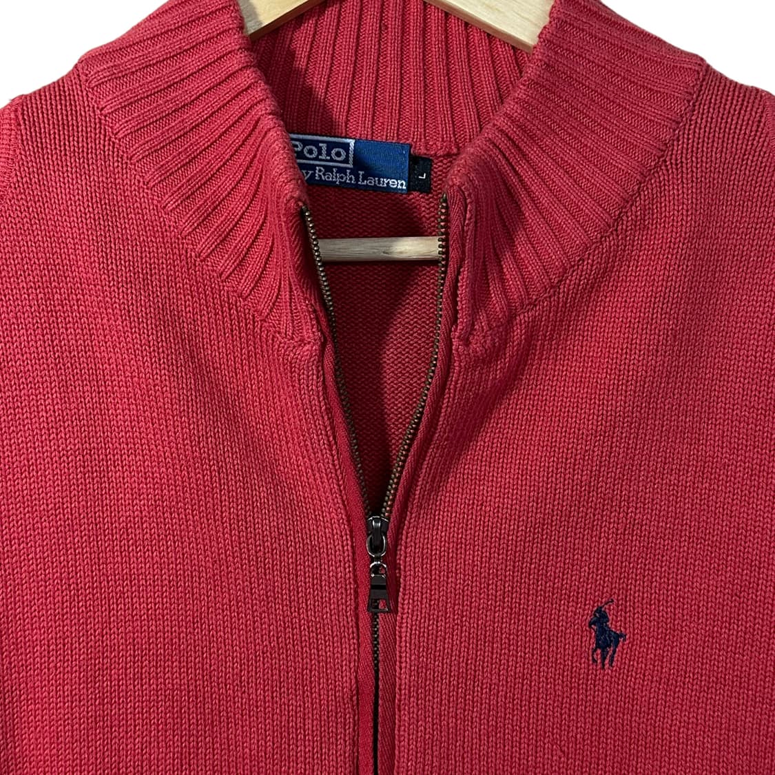 폴로 랄프로렌 레드 스웨터 집업 L  상품이미지6