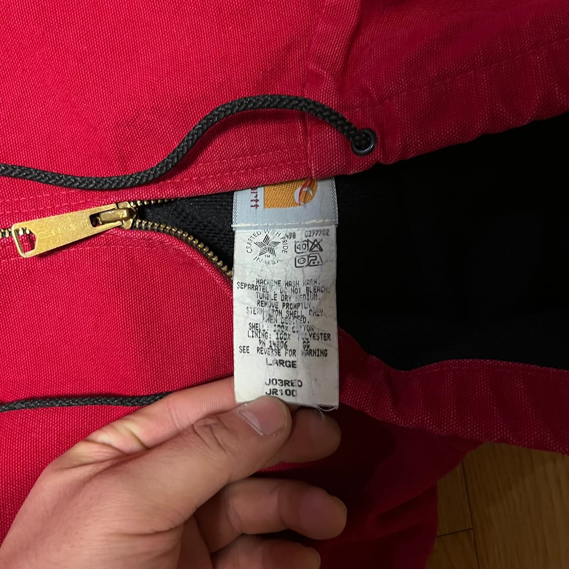 [L] 90s 빈티지 칼하트 JR100 액티브 자켓 Red 상품이미지2