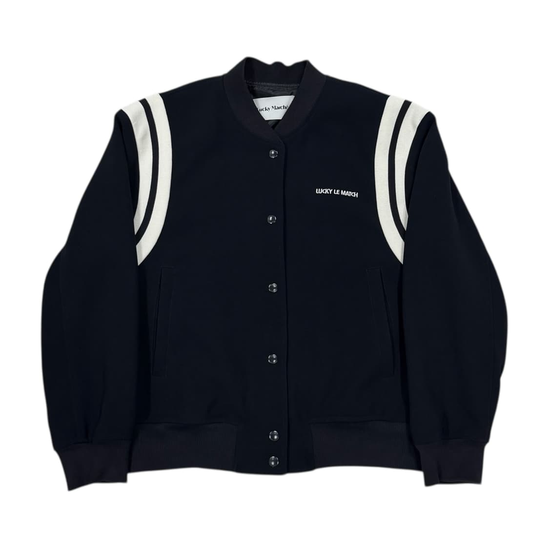 럭키마르쉐 르매치 바시티 야구점퍼 자켓 네이비 S 상품이미지1