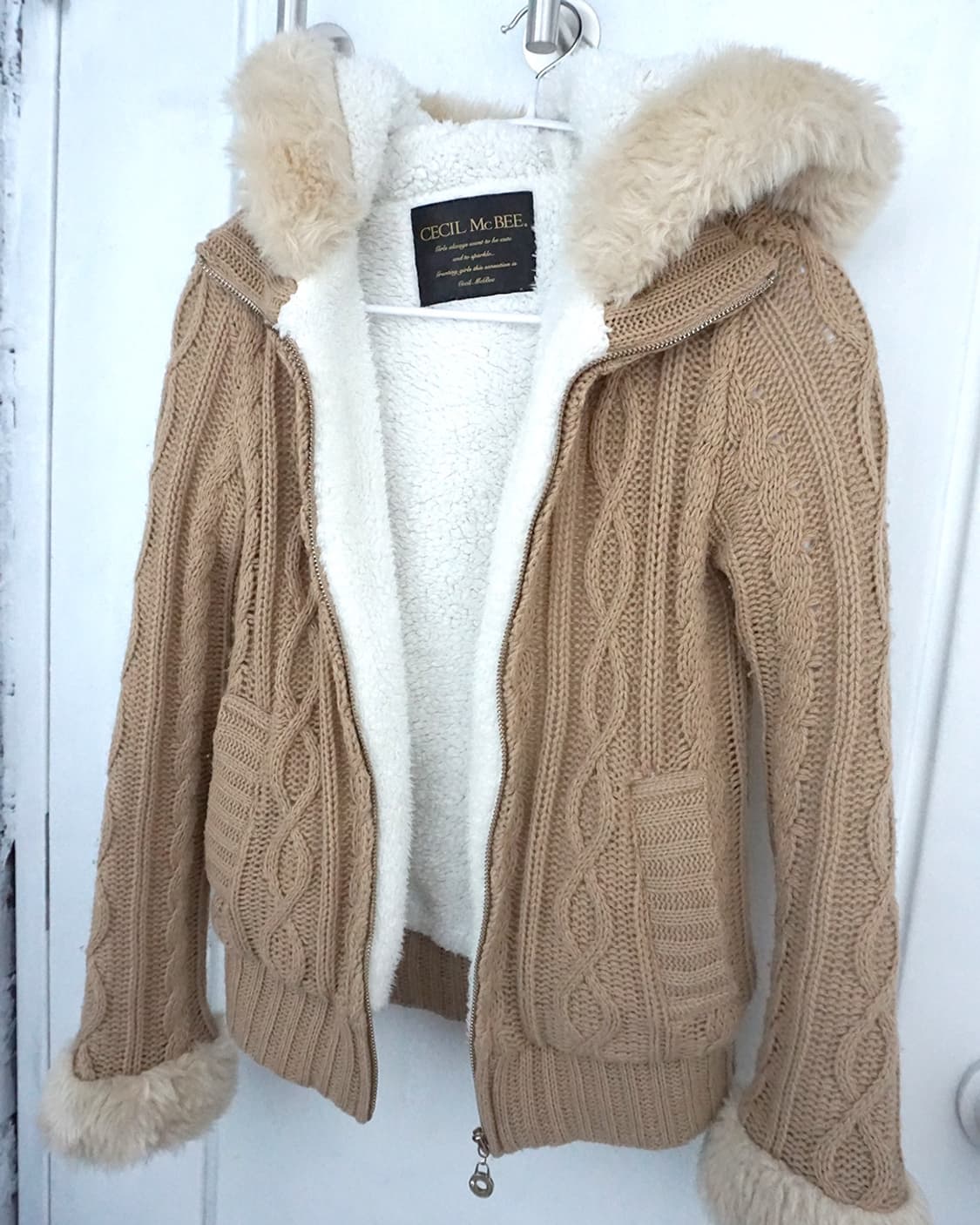 Cecil mc bee  fur knit zip up 상품이미지2