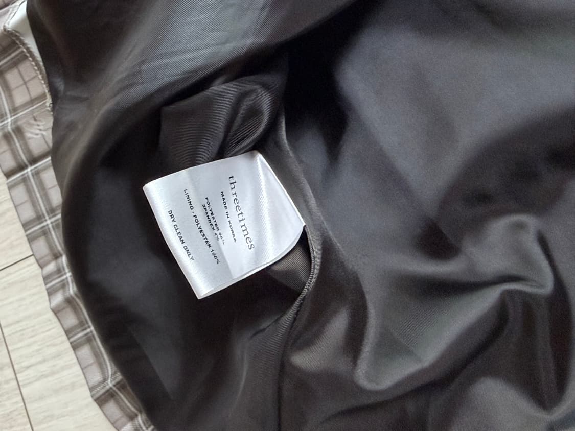 쓰리타임즈 체크 플리츠 스커트 M 상품이미지3