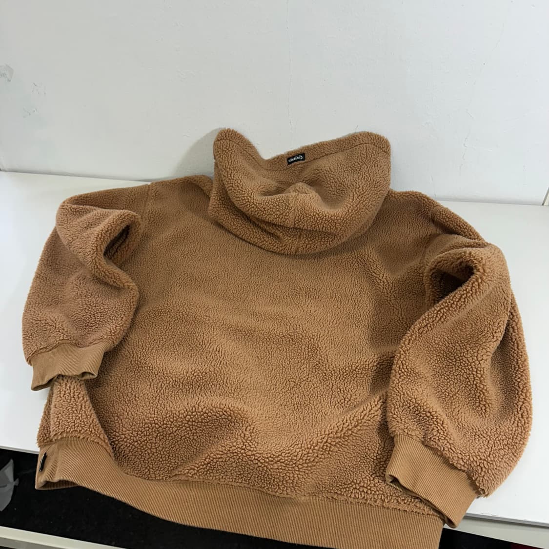 M 커버낫 브라운 뽀글이 후리스 후드티 상품이미지5