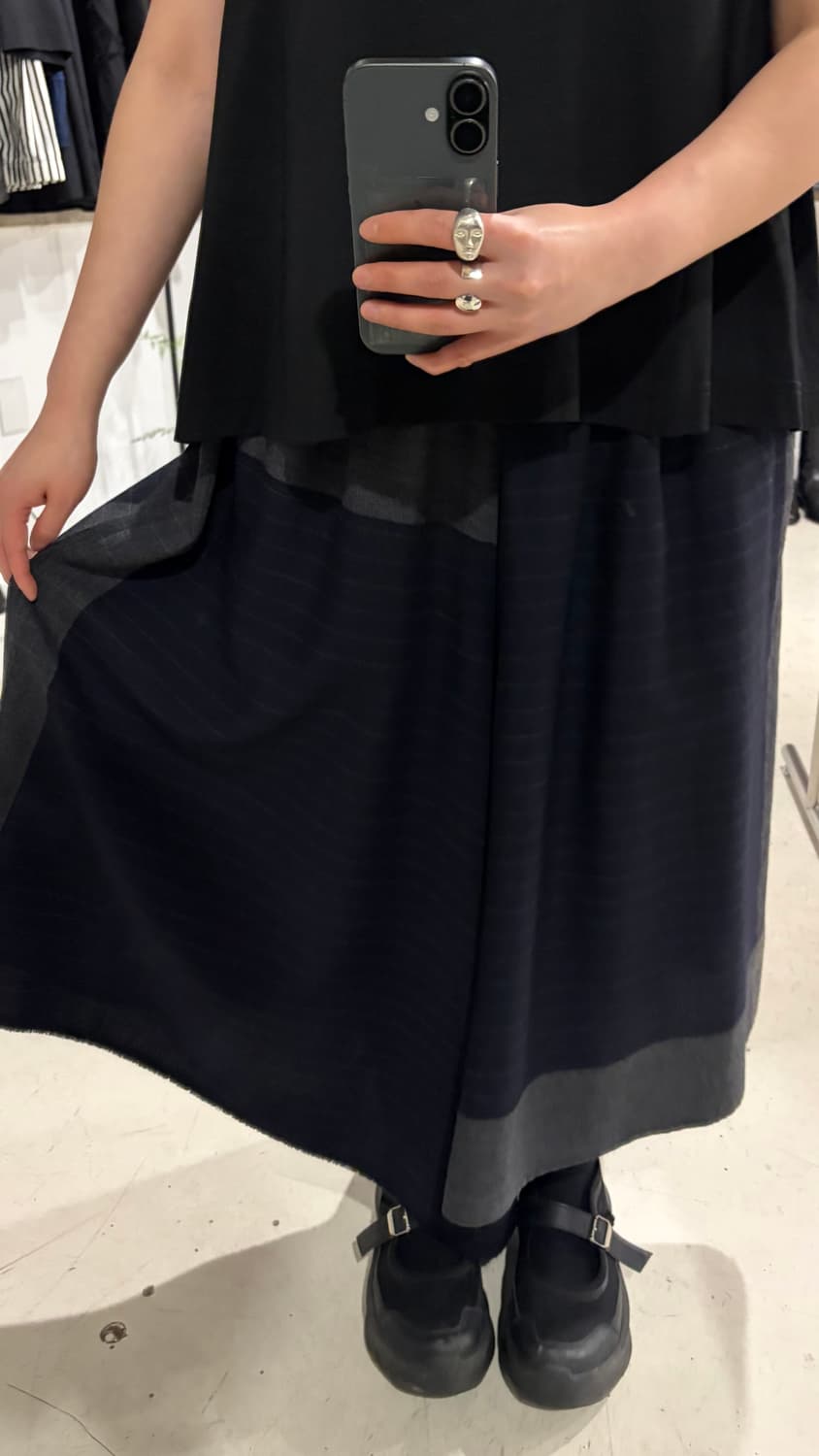 Stripe Asymmetry Skirt Pants 상품이미지10