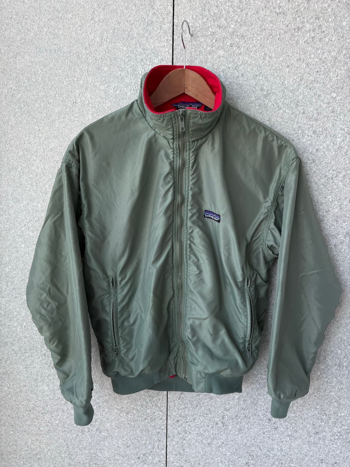 80's빈티지 파타고니아 신칠라 쉘드 봄버 자켓 올리브/레드 상품이미지1