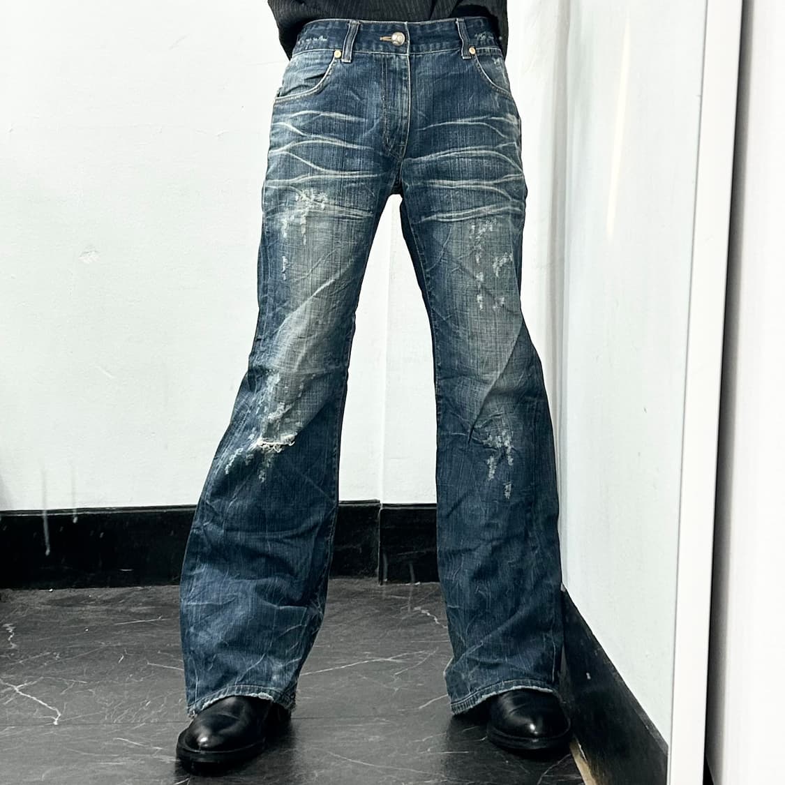 General Idea 멀티패치 부츠컷 데님 팬츠 상품이미지3