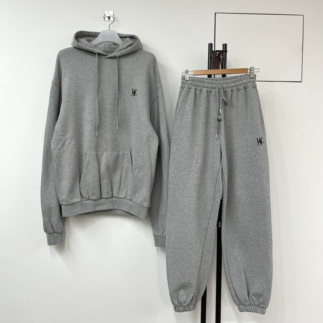 (세트가격) 우알롱 시그니처 벌룬 오버핏 후드 트레이닝 세트 상품이미지2
