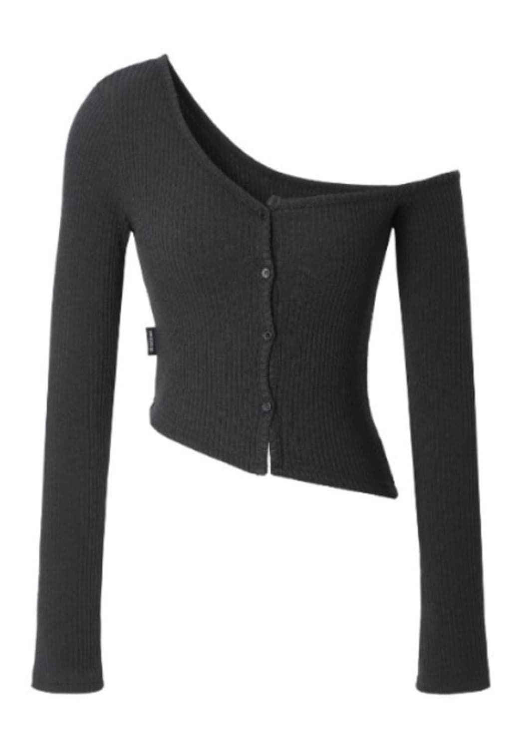 쓰리타임즈 원숄더 버튼 티 상품이미지1