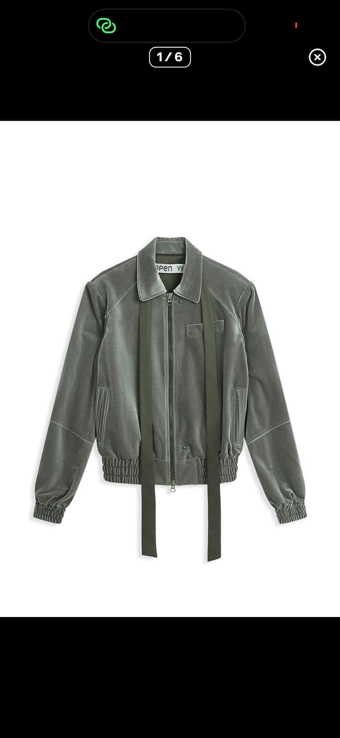 오픈와이와이 리본 벨벳 타이 봄버 자켓 상품이미지1