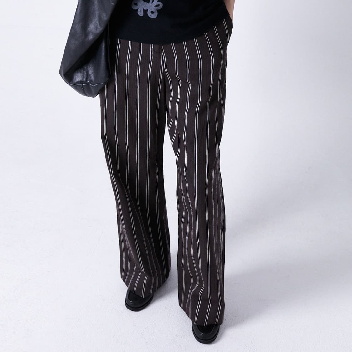 'Blank' Tab High Waist Stripe Trousers 상품이미지1
