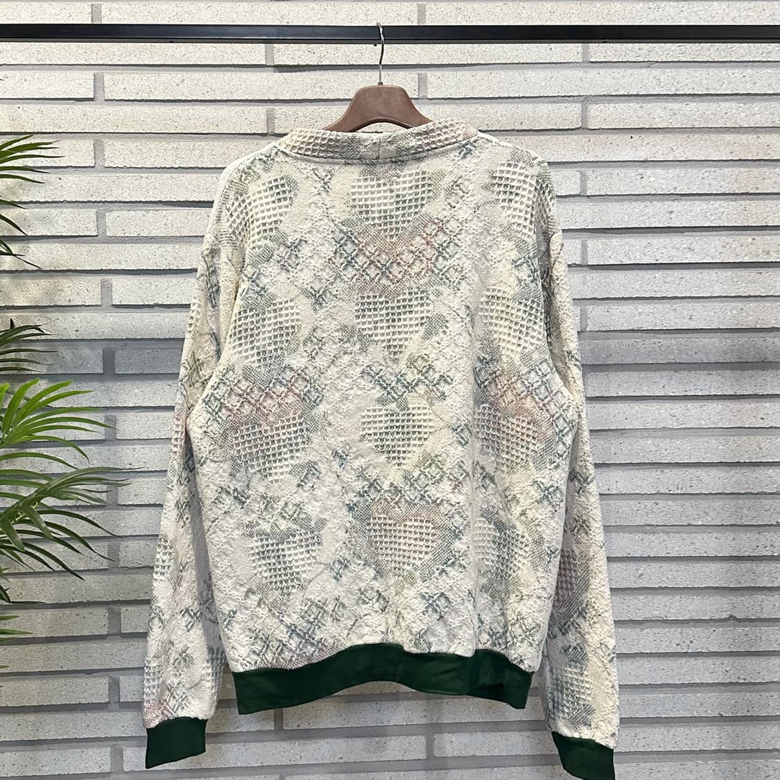 USA VINTAGE 러그 블랭킷 리메이크 가디건 패턴믹스 아이보리 상품이미지3