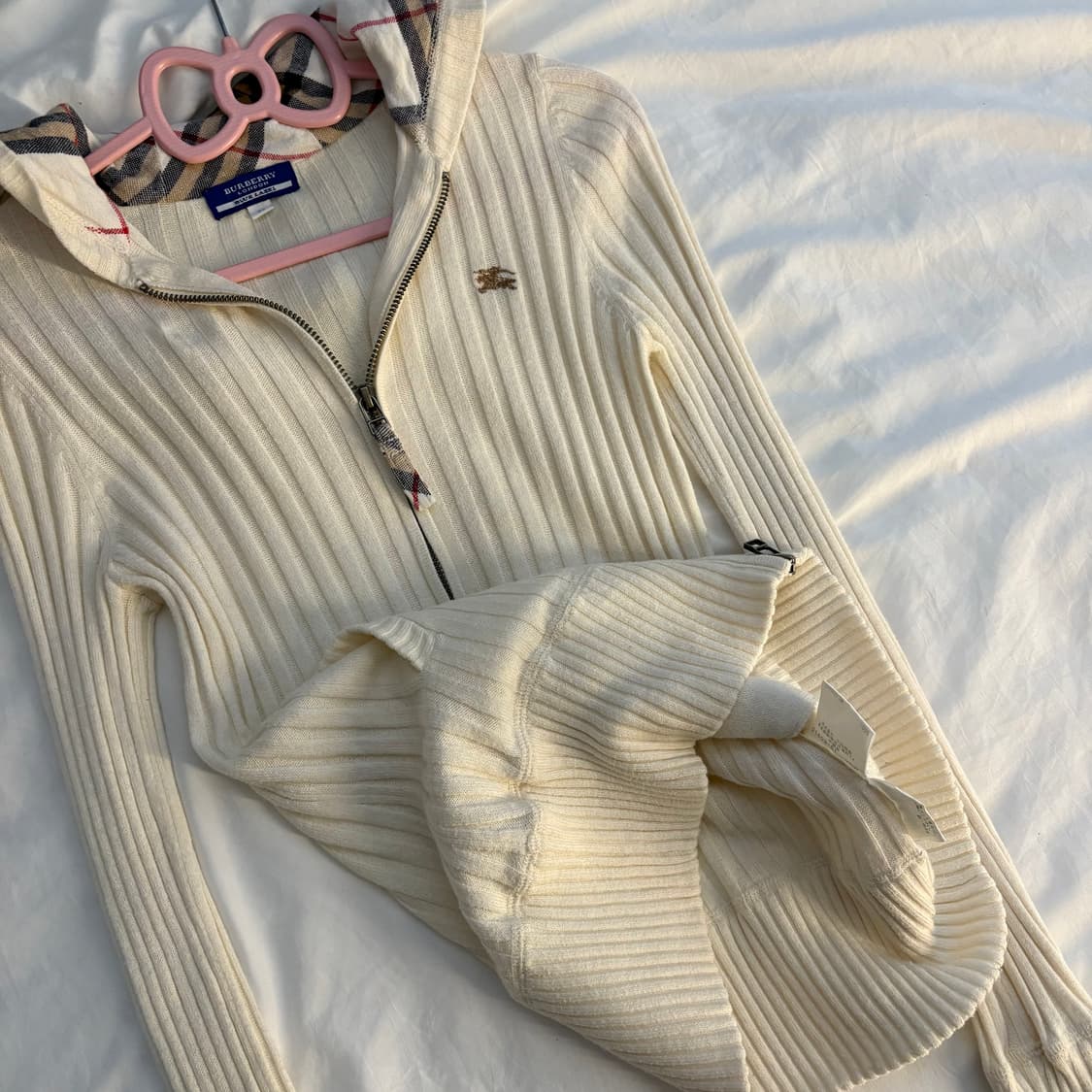 버버리 딱붙 골지 후드집업 상품이미지4