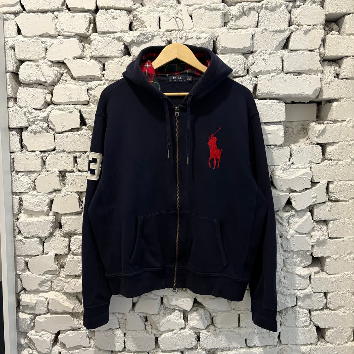 폴로 빅포니3 후드 타탄체크 후드집업 상품이미지1