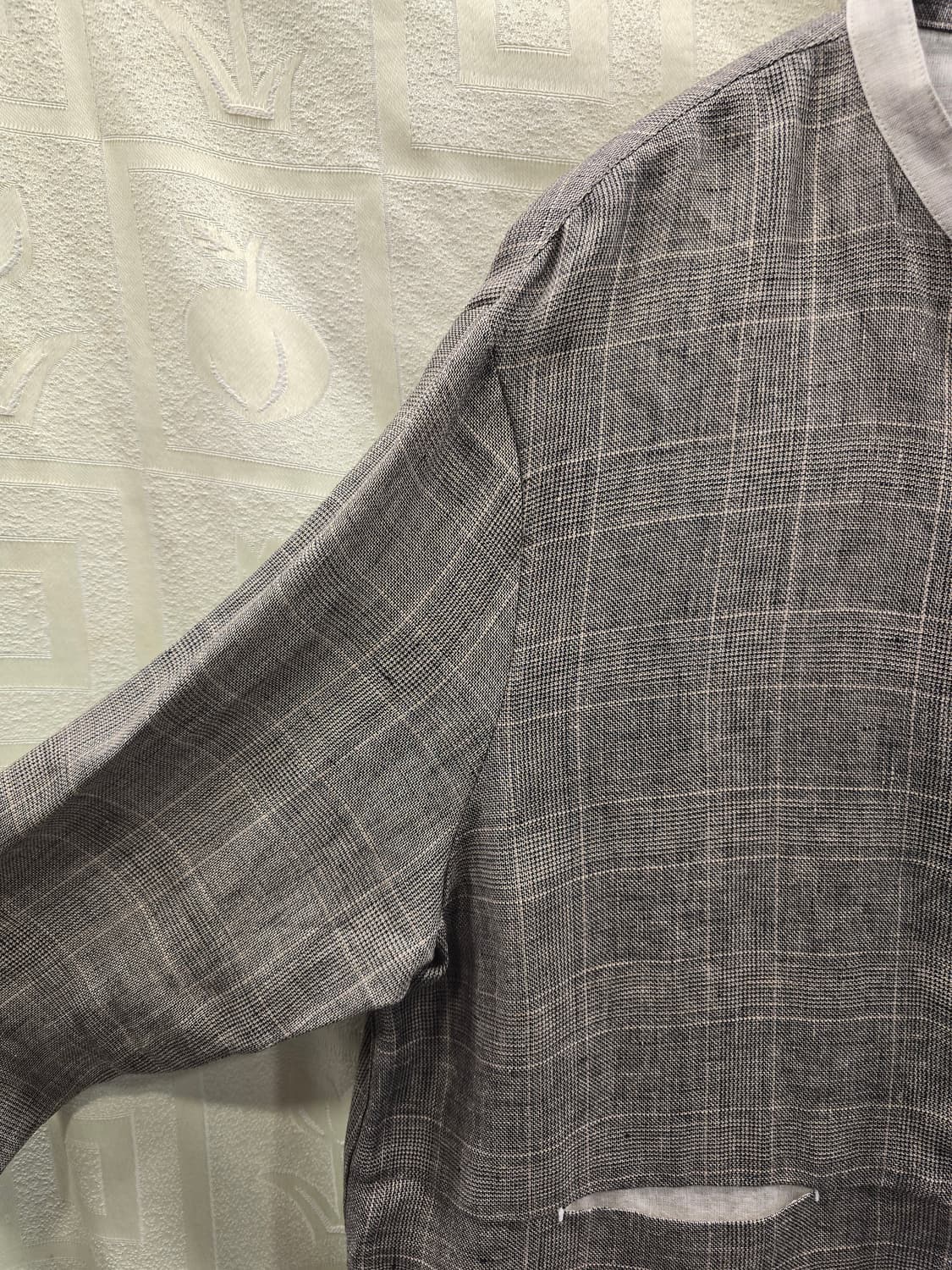 모나마리 린넨 체크 자켓 프리사이즈 상품이미지3