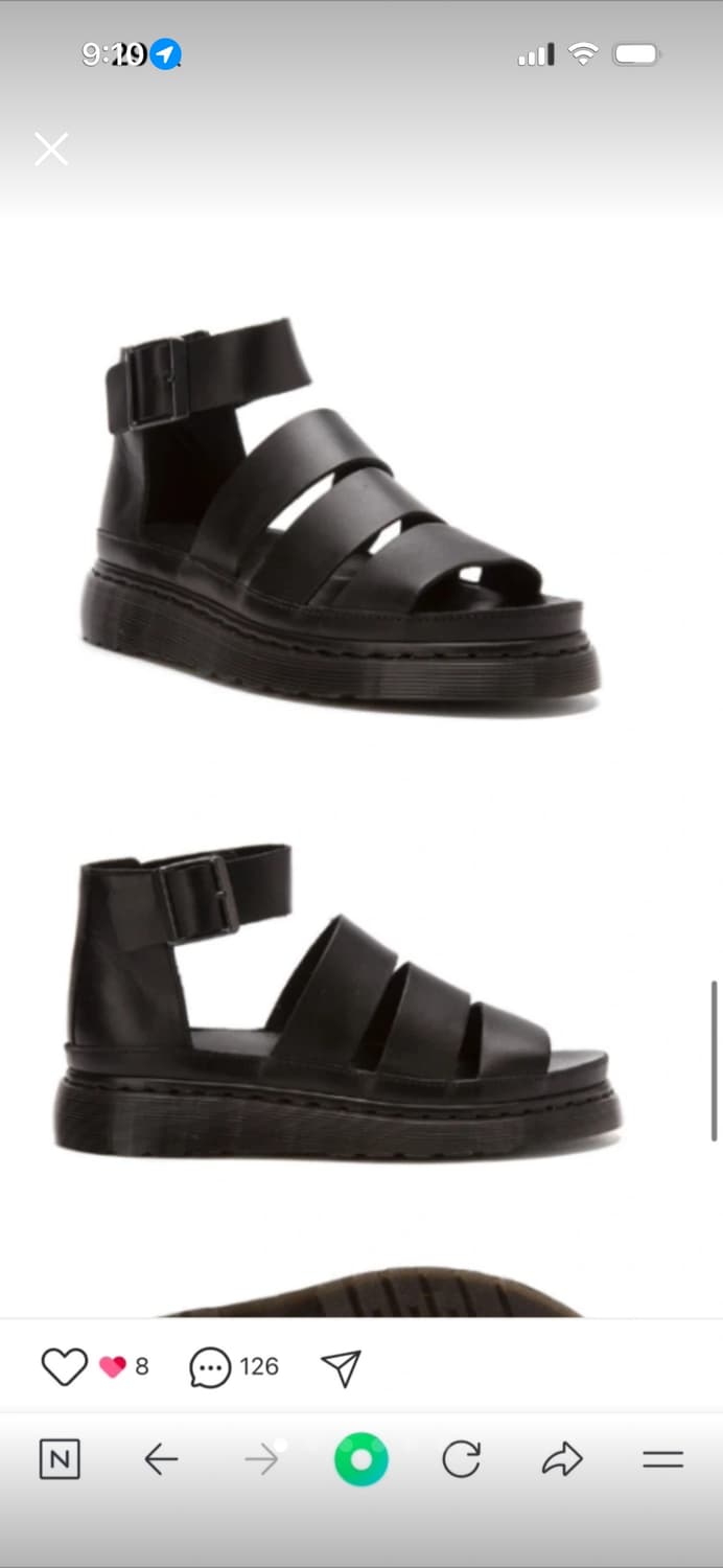 닥터마틴 클라리사 무광 블랙 가죽 샌들 UK5 상품이미지1