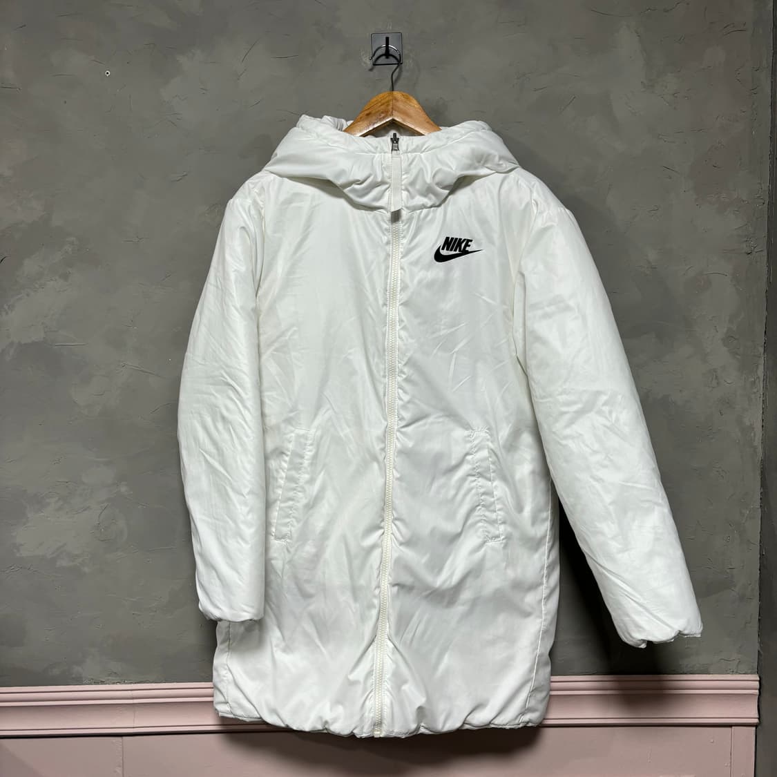 나이키 스우시 빅로고 양면 패딩 화이트 상품이미지1