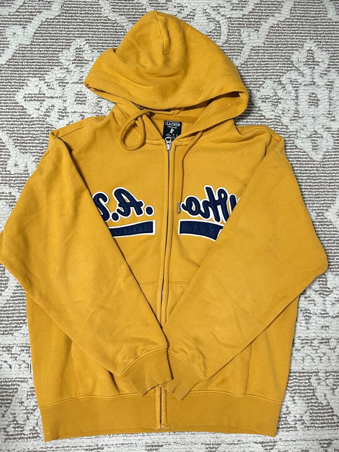 해외판 후아유 찐노랑 노란색 후드집업 옐로우 상품이미지1