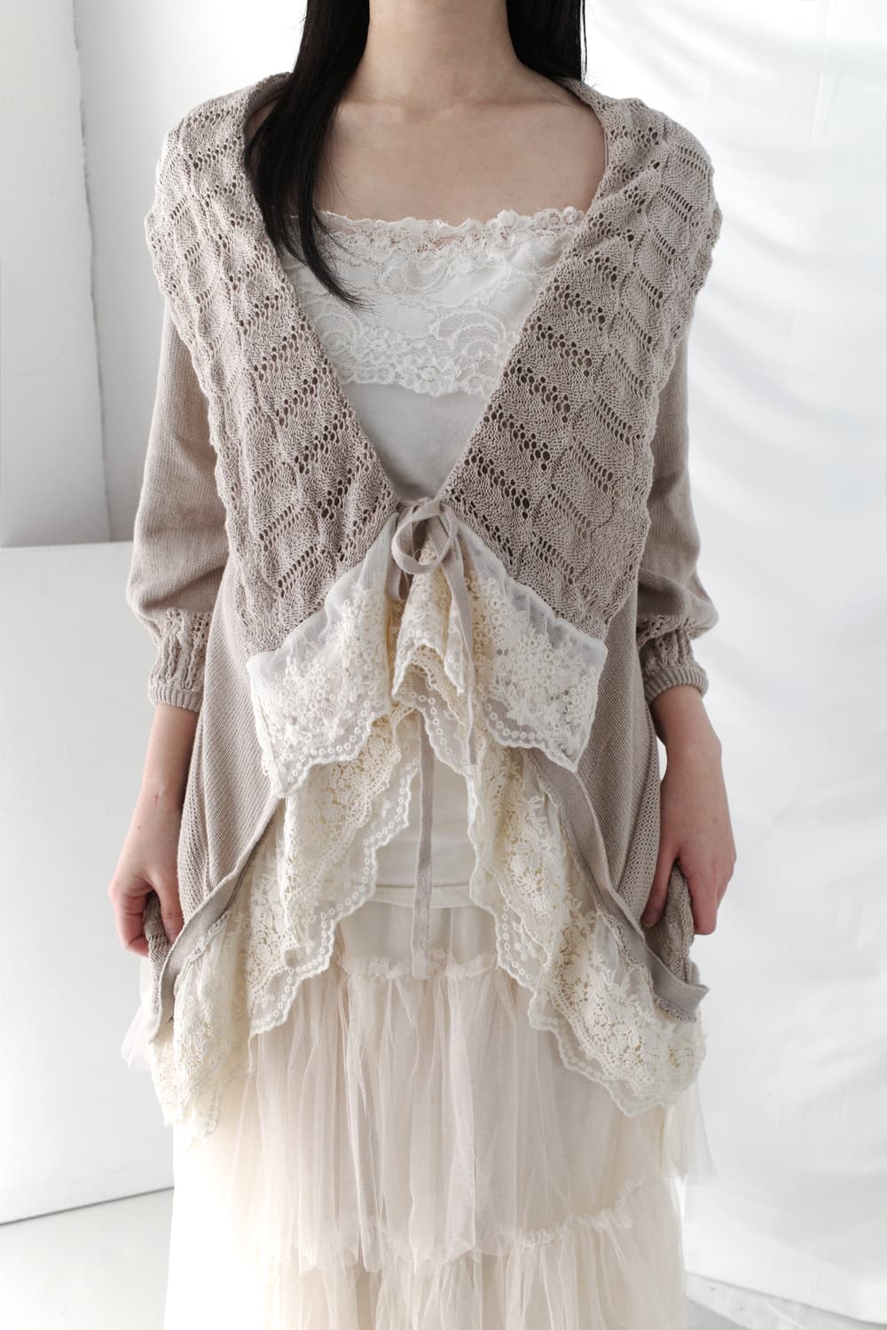 lace unbalanced cardigun 상품이미지5