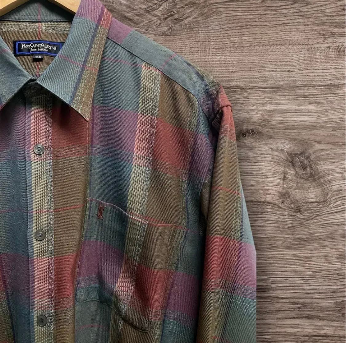 입생로랑 YSL 체크 셔츠 L 상품이미지3