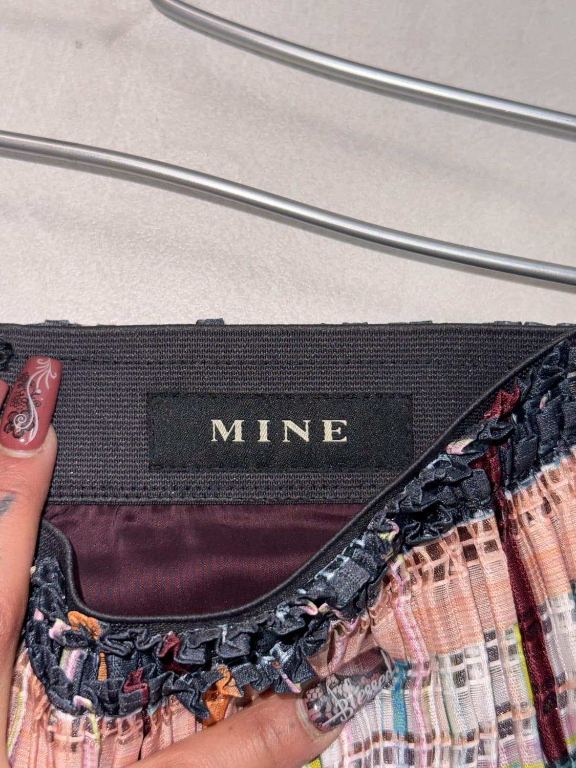 MINE multi color check pleats skirt 상품이미지4