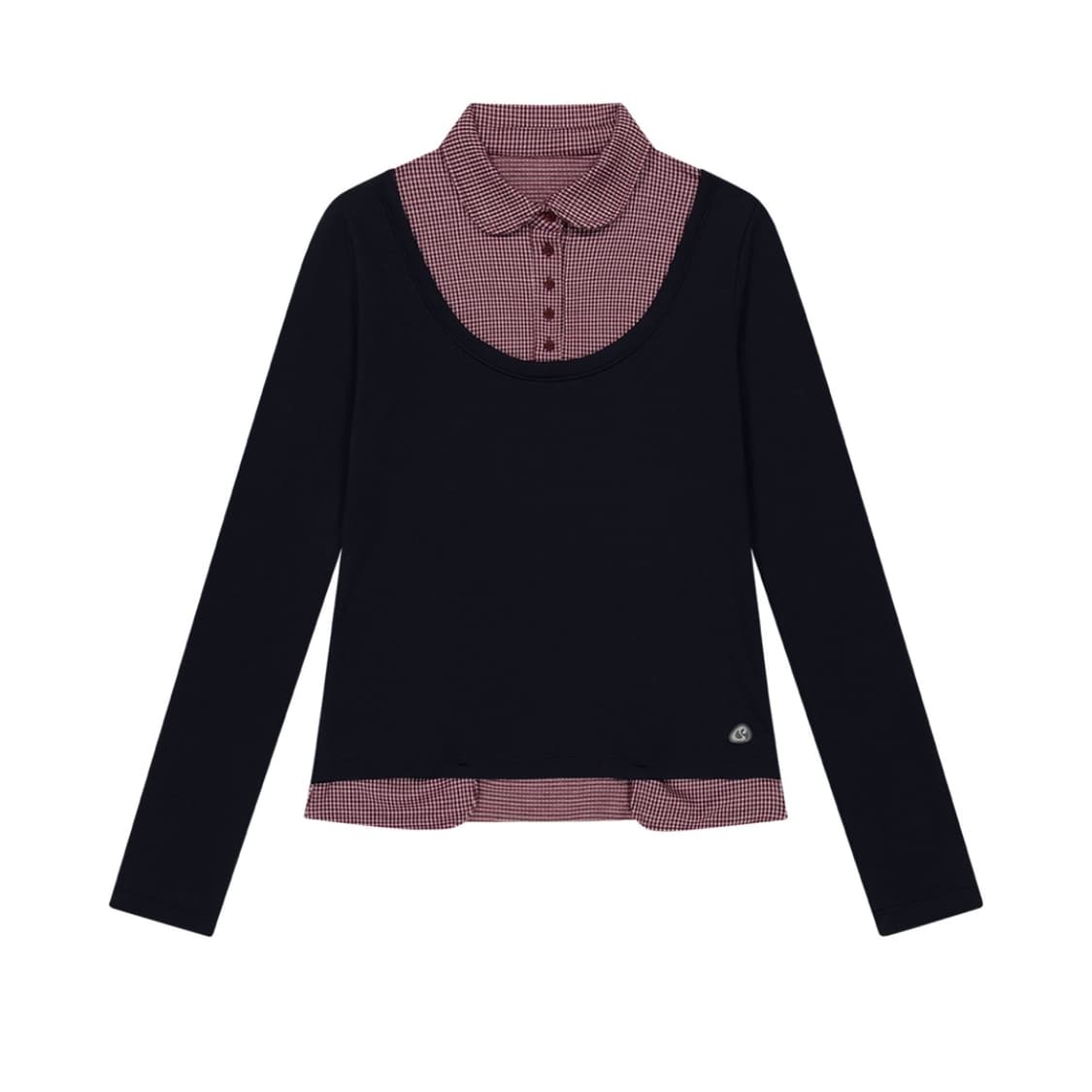 코이세이오 리버서블 칼라 롱슬리브 네이비 상품이미지1