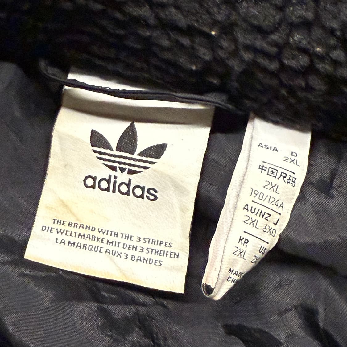 [정품/2XL] 아디다스 블랙 트레포일 뽀글이 플리스 b19 상품이미지5
