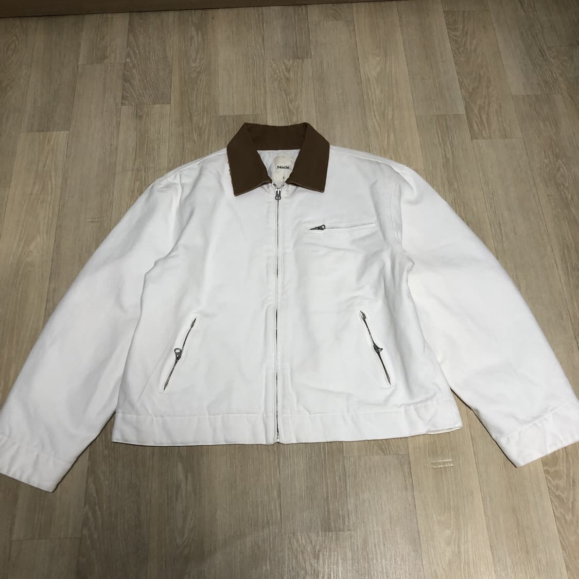 (3) 노클 NOCLE 캔버스 올든 싱글 워크 자켓 화이트 상품이미지1