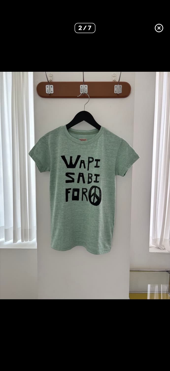 캐피탈 반팔 티셔츠 레터링 프린팅 디테일 민트 그린 상품이미지2