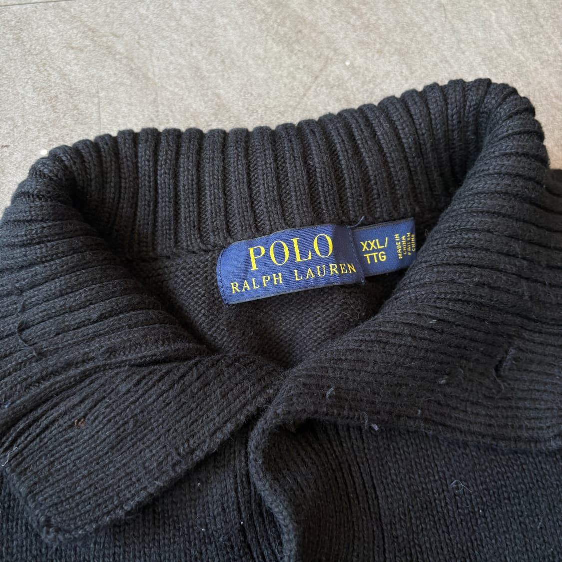 폴로 정품 최신라벨 블랙 해비 코튼 집업 니트 상품이미지5
