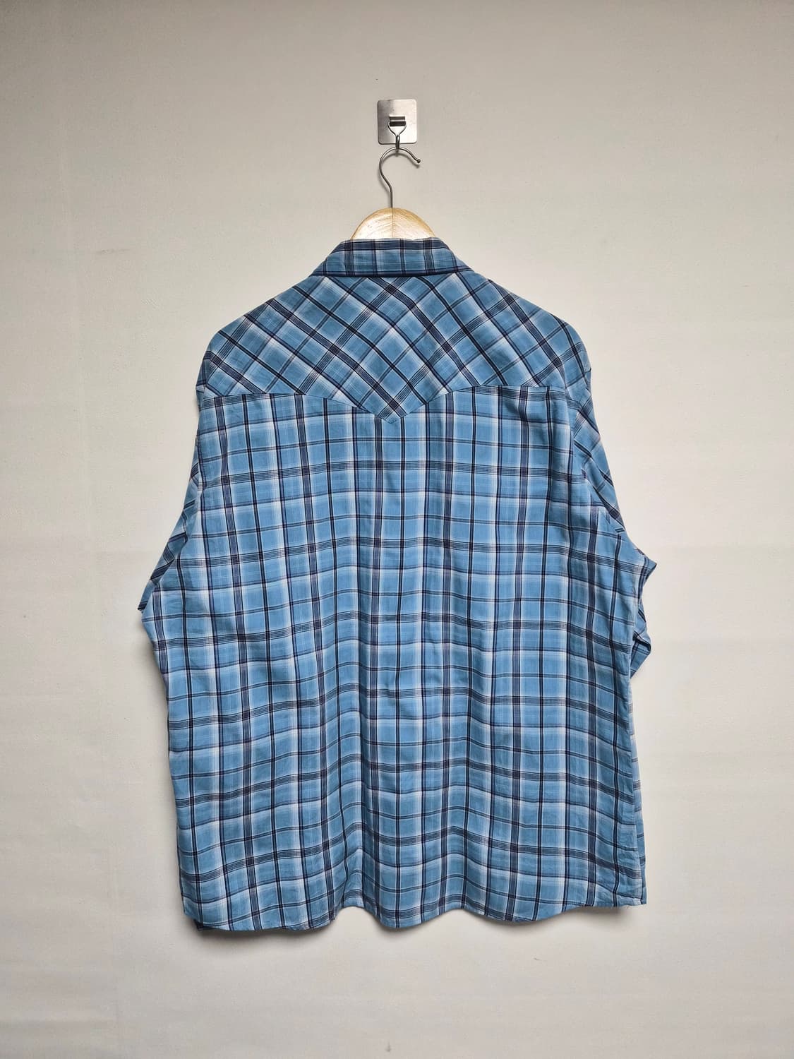 랭글러Wrangler 블루 체크 웨스턴 셔츠 XL - S370 상품이미지2