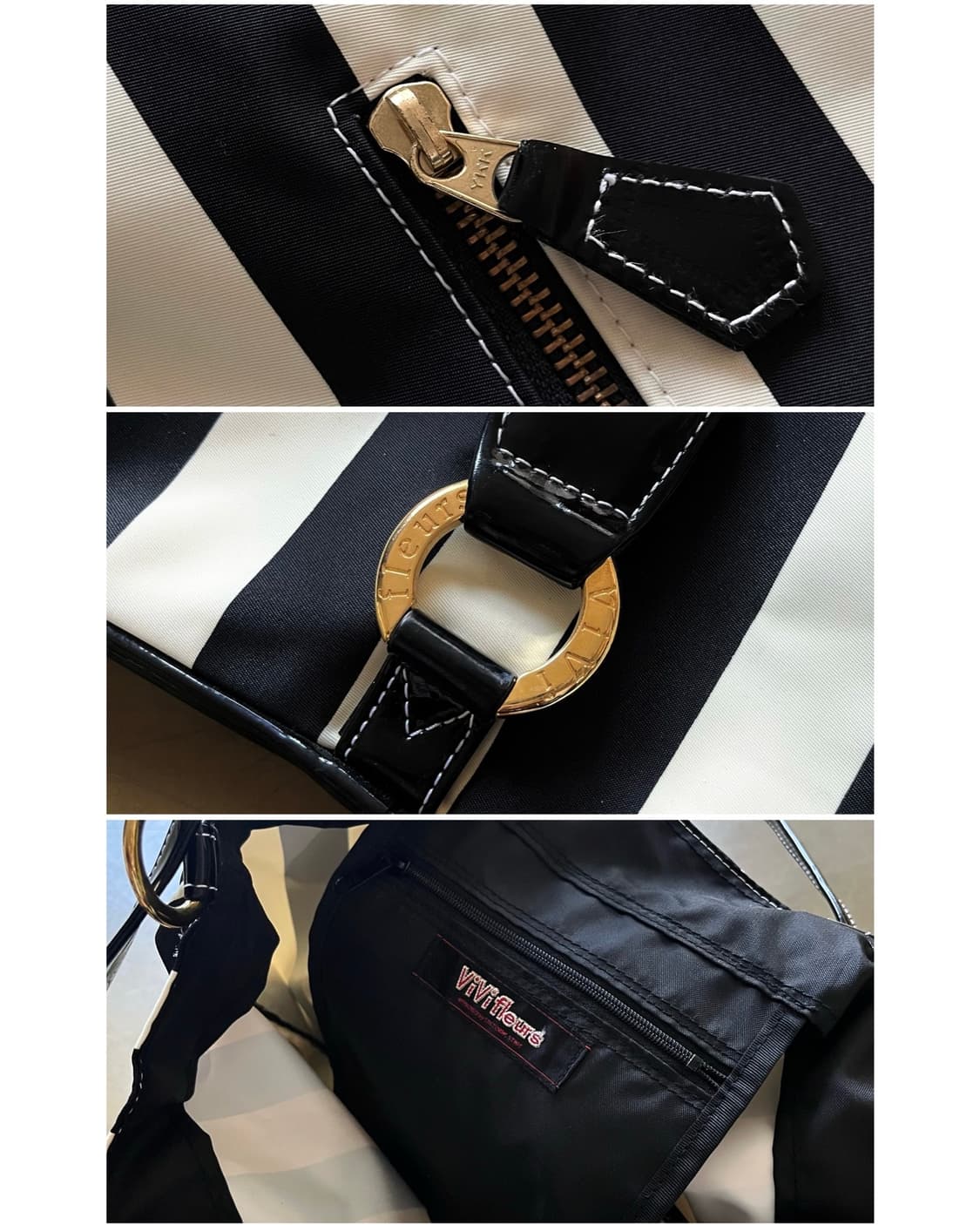 ViVi fleurs Stripe Bucket Duffle Bag 상품이미지10