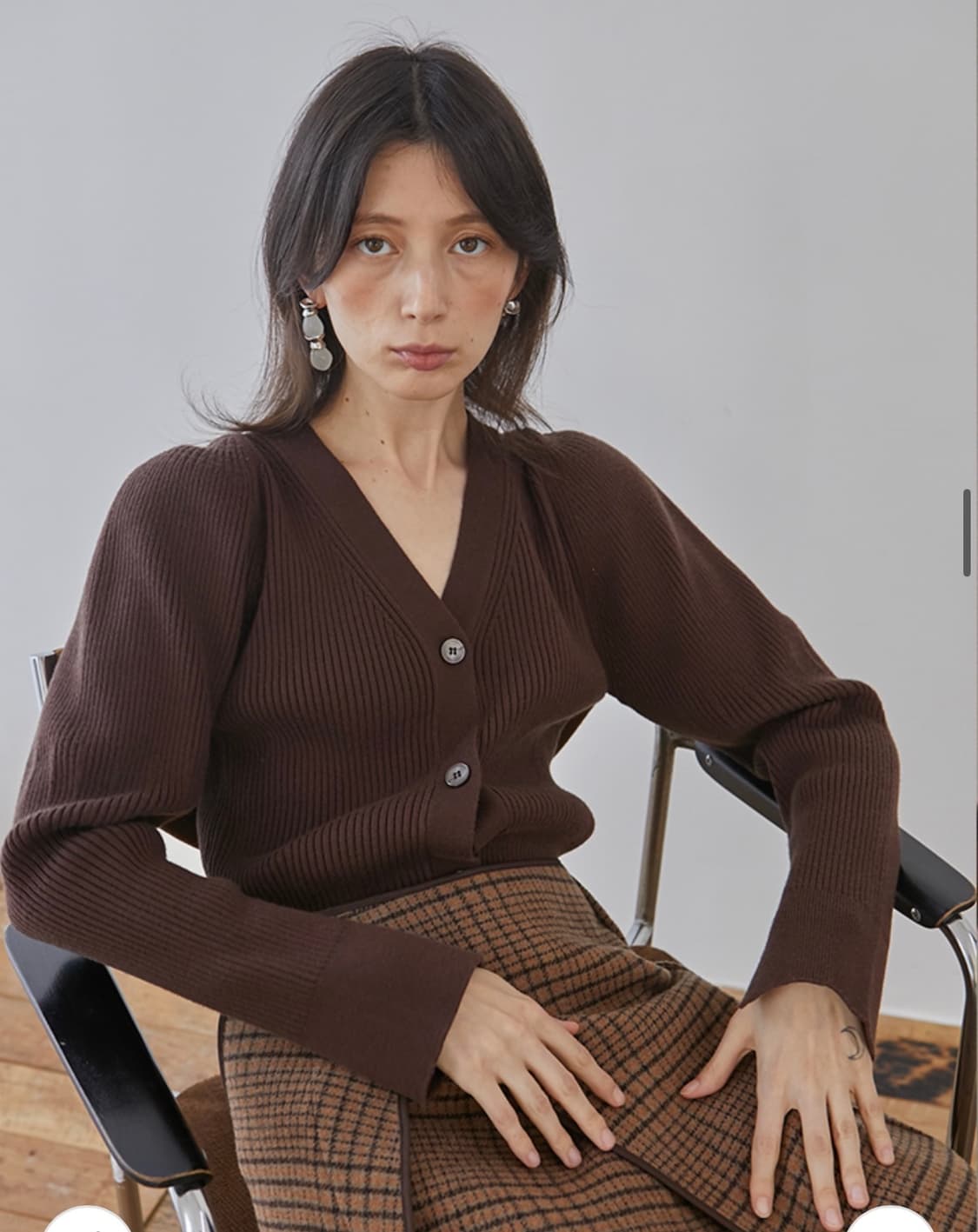 아위ahwe 크림 볼륨 가디건 (브라운) 상품이미지4